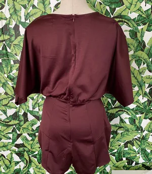 Urban Outfitters Satin V-Neck Wrap Front Romper 437 thumbnail 3