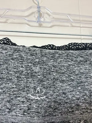 Beyond Yoga Heather Gray Black Lace Trim High Rise Leggings Size M thumbnail 7