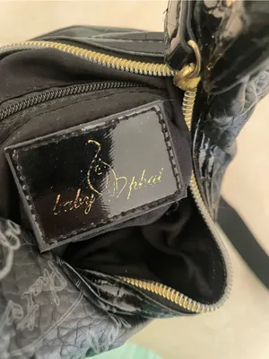 Baby Phat Vintage Y2K Black Shoulder Bag Purse Gold Heart Charm McBling Era thumbnail 2