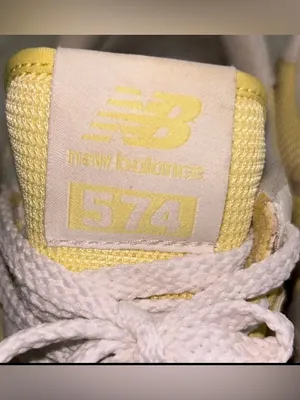 New Balance 574 Fall Suede Sneakers in Lemon Haze Sz 9.5 Grunge Indie Sleaze thumbnail 9