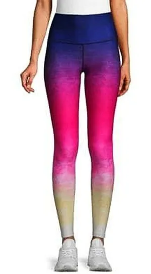 Nordstrom Wear It To Heart High Waist Banded Leggings Sunset Ombre Hi-Rise Gradient Pink S thumbnail 1
