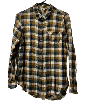 Lucky Brand Shirt Women Size Small Button‎ Up Plaid Back Buttons Preppy Modern thumbnail 1