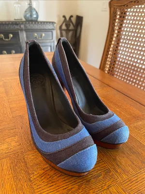 Tory Burch Joelle Tweed Wood platform heels thumbnail 2