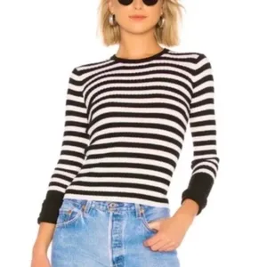 ATM Anthony Thomas Melillo Striped Ribbed Knit Merino Wool Sweater Large thumbnail 4