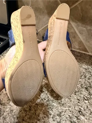 Tommy Hilfiger Navy Blue Cork Wedge Sandals Women’s Size 7.5 thumbnail 7