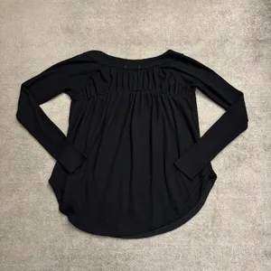 Free People Must Have Waffle Knit Henley Long Sleeve Top Black thumbnail 3