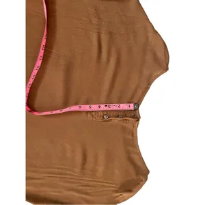 Chestnut brown woven lagenlook quarter sleeve tunic relaxed fit women's medium thumbnail 8