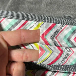 Thirty-One Pink and Yellow Chevron Tote Bag thumbnail 11