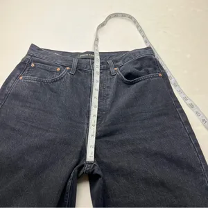 Aritzia Denim Forum The BF High Rise Loose 28L SZ 26 Black Denim Jean Button Fly thumbnail 3