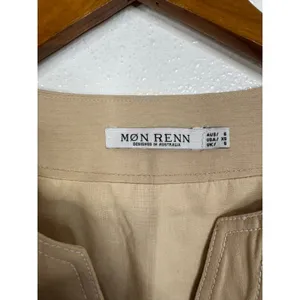 Mon Renn Beige Sleeveless Belted‎ Midi Dress Utility Sand Size XS MRS124004 thumbnail 7