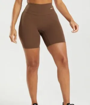 Gymshark x Whitney Simmons V3 Dandelion Brown Biker Shorts thumbnail 1