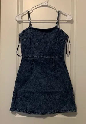 Strechy denim dress Blue thumbnail 1