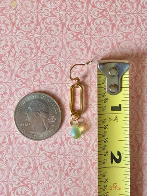 Handmade gold tone stainless steel & teardrop beads chic fairy boho vintage style dangle earrings💚 thumbnail 6