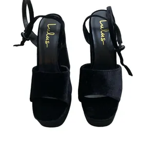 Lulus Gorgyy Black Velvet Open Toe Platform Sandals thumbnail 2