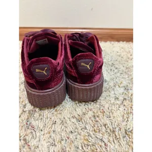 Puma x Fenty Size 6 Rihanna Burgundy Red Velvet Creeper Platform Sneakers thumbnail 15