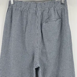 Free People Kate Gingham‎ Pants Navy White 100% Cotton Straight Leg Size Medium thumbnail 7