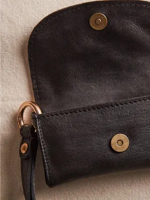 Free People Leather Bag Lanyard Wallet Black New With Tags thumbnail 2