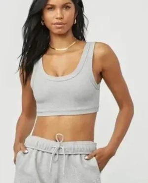 Alo Yoga Wellness Bra in Heather Gray Size XS $89 thumbnail 1