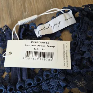Petal and Pup Womens Lauren Dress - Navy Lace Cutout Midi Sz 14 thumbnail 7