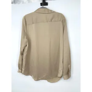 Ann Taylor Blouse Women‎ XXL Gold Satin Button Down Holiday Professional Office thumbnail 3