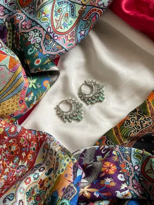 Turquoise & Silver Earrings thumbnail 2