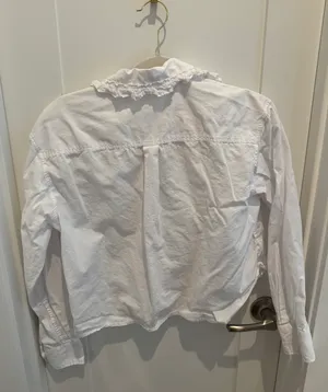 White Ruffle Button Down Top thumbnail 3