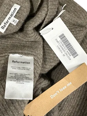 REFORMATION Hart Cashmere Sweater, Cocoa, Medium thumbnail 10
