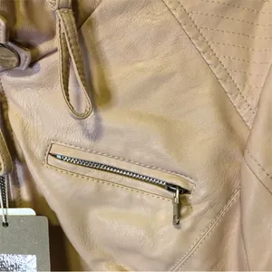Cavalini Vegan Leather Bomber Jacket Mauve Size Large thumbnail 6