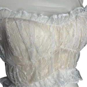 For Love and Lemons Jules Crop Top in White Size Small NWT thumbnail 4