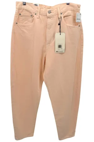 Levis Premium High Loose Taper Jeans Peach Apricot Free People Barrel Relaxed 31 thumbnail 1