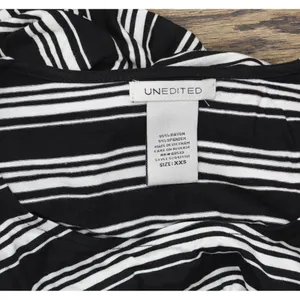 NWT Unedited By Teeze Me Short Sleeve Knit A-Line Dress Black / White XXS thumbnail 5