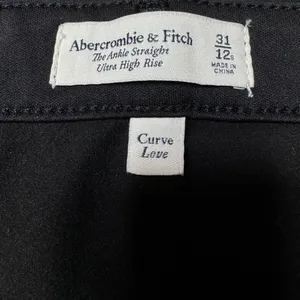Abercrombie Curve Love Black Faux Leather Ankle Straight Jeans 31 12S thumbnail 7