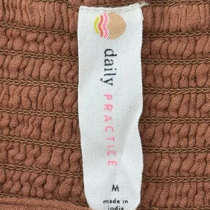 Anthropologie Daily Practice The Jerry Cinched Crop Top Cotton Brown Medium thumbnail 6