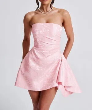 Babyboo pink jacquard mini dress thumbnail 1