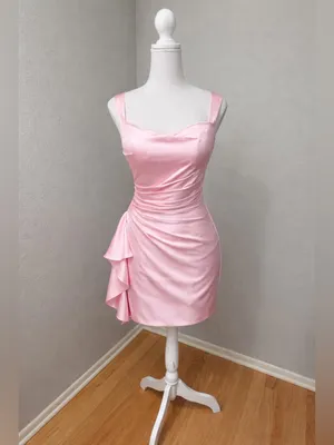 #679 Pink Satin Sheath Dress - Small/Size 4 thumbnail 4