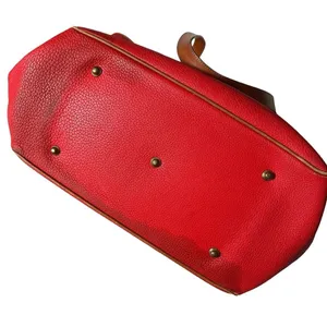 Dooney & Bourke Vintage Large Purse‎ Red Pebbled Leather Tote Bag Adjustable thumbnail 15