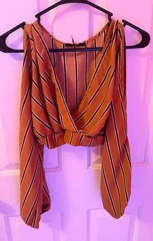 Open sleeve crop top Orange Size M thumbnail 1