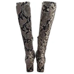 Steve‎ Madden Dynasty Snakeskin Print Boots Size 7 M Fitted Calf Stretch thumbnail 4