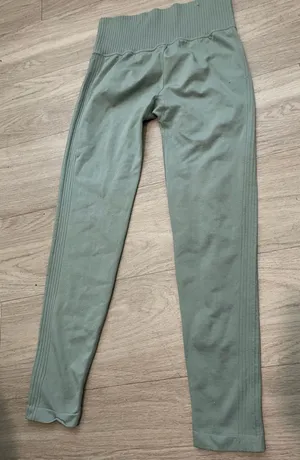 Aeropostale Sage Green High-Waist Ribbed Leggings thumbnail 1