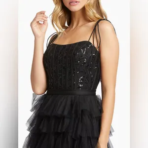 New! IEENA FOR MAC DUGGAL Sequined Bustier Tiered Ruffle Gown 26281 Sz 4 $498‎ thumbnail 2