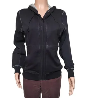 Pulp full zip black long sleeve with hoodie and pockets sweatshirt ML thumbnail 2