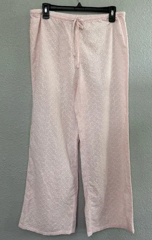 H&M Light Pink Eyelet Lounge Pants Size Medium thumbnail 1
