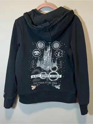 Disney Women’s Black‎ Zip Up Hoodie 2018 Medium thumbnail 7