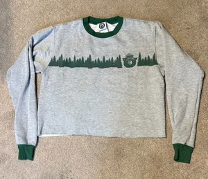 Smokey The Bear Grey Cut Off Crewneck Sweatshirt Size L thumbnail 1