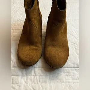 Antonio Melani Thia Women's Suede Leather Ankle Boots w/zip Chestnut thumbnail 2
