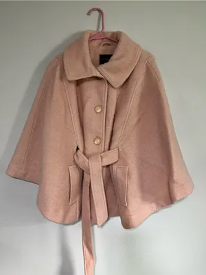 Jessica Simpson Wool Blend Pink Tie-Waist Kimono Cape Size M thumbnail 3