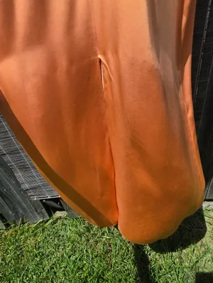 NEW ZARA Maxi Dress Satin Burnt Orange size S thumbnail 11