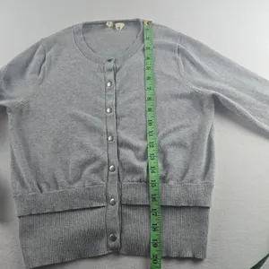 Anthropologie‎ Moth Womens Cardigan Sweater Gray 3/4 Sleeve Button Front Knit S thumbnail 6