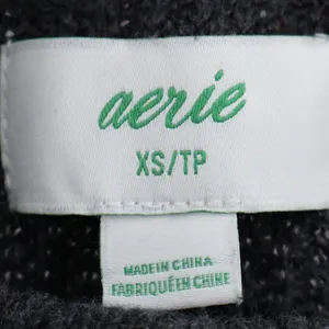 Aerie Oversized Ribbed Crewneck Sweater Womens Size XS Charcoal Grey Cozy Warm‎ thumbnail 2