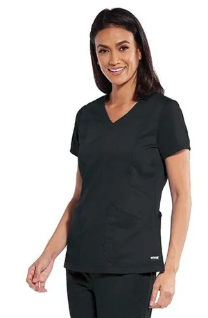 Greys Anatomy Scrub Top Size Small Love V-Neck 4 Pocket Zipper thumbnail 1